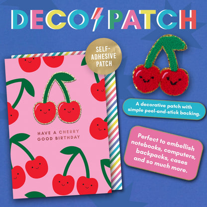 Decopatch Cherry Good Birthday Card Includes Removable Cherry Patch