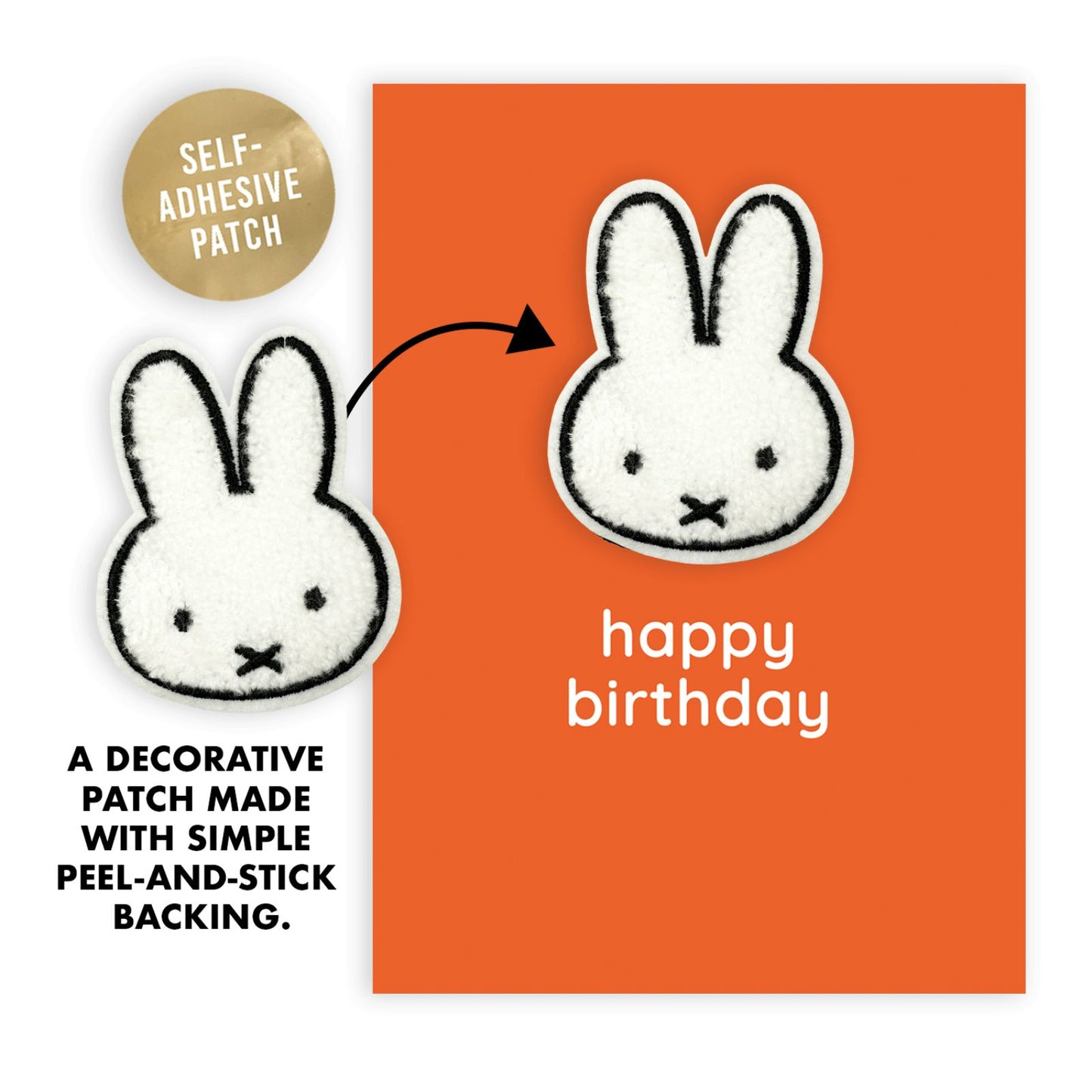 Decopatch Miffy Birthday Card Includes Removable Miffy Rabbit Patch