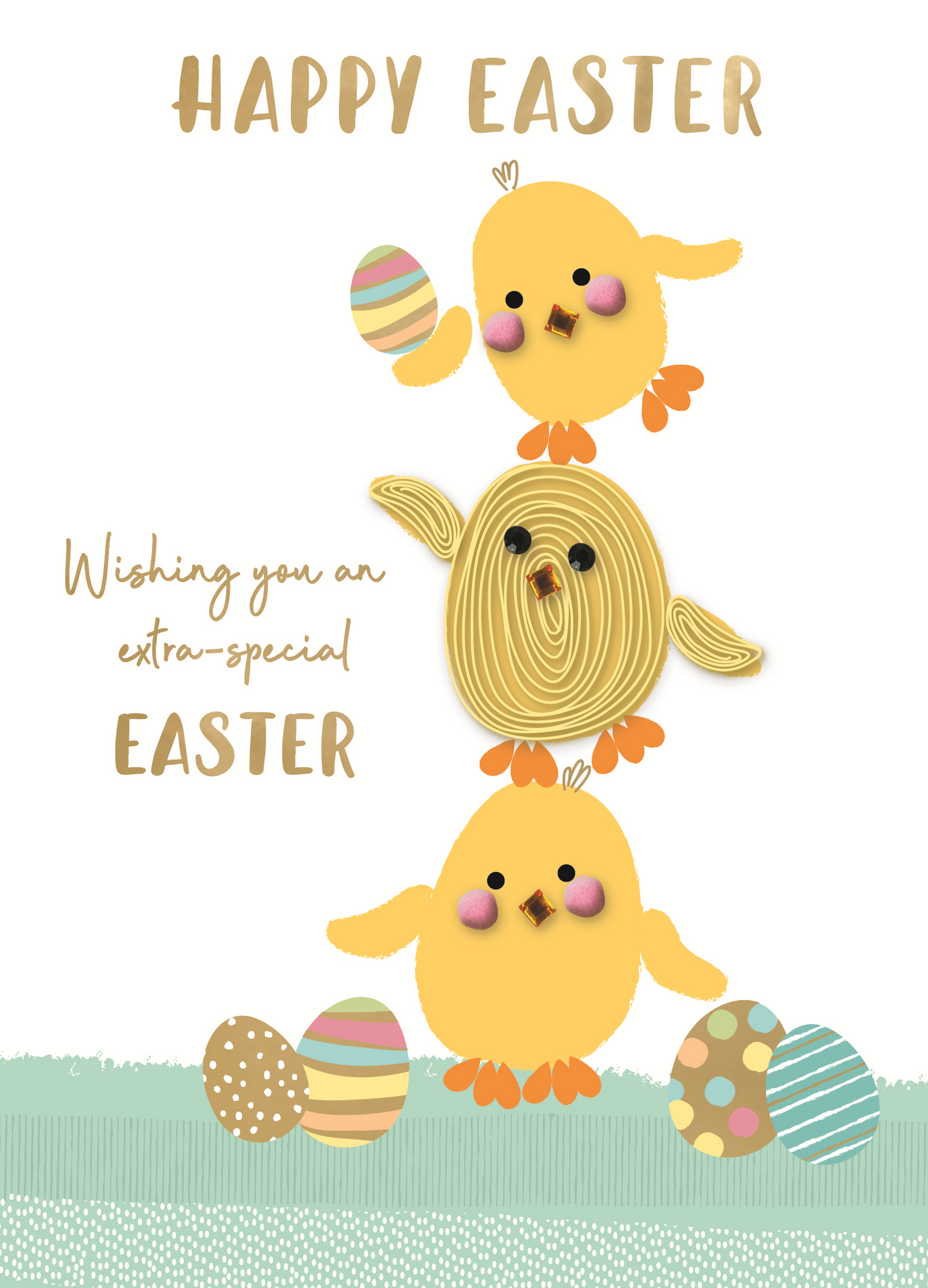 Cute Easter Chicks & Eggs Hand-Finished Easter Card – Love Kate's cute-easter-chicks-eggs-hand-finished-easter-card-love-kate-s