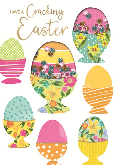 Cracking Easter Sequins Hand-Finished Easter Card
