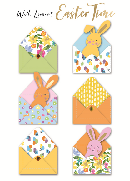 Love At Easter Time Rabbits Hand-Finished Easter Card