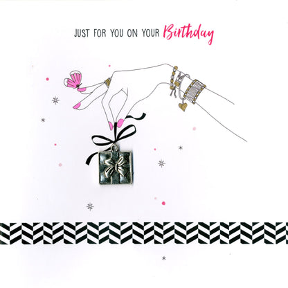 Hand-Finished Present Birthday Greeting Card