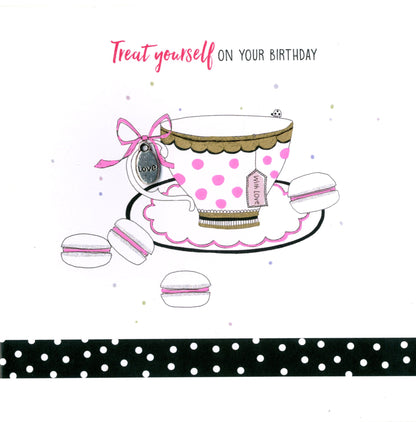 Hand-Finished Teacup With Love Birthday Greeting Card