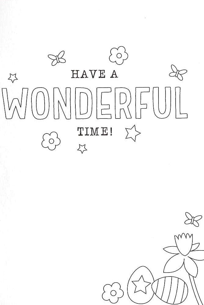 Easter Wishes Colour-Me-In Easter Activity Card With Honeycomb