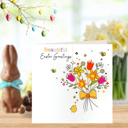 Hand-Finished Beautiful Easter Greetings Easter Greeting Card