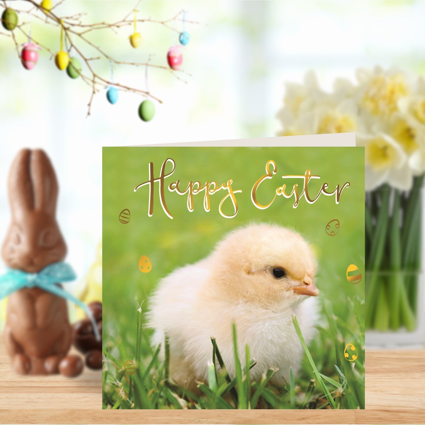 Happy Easter Cute Chick Photographic Easter Greeting Card