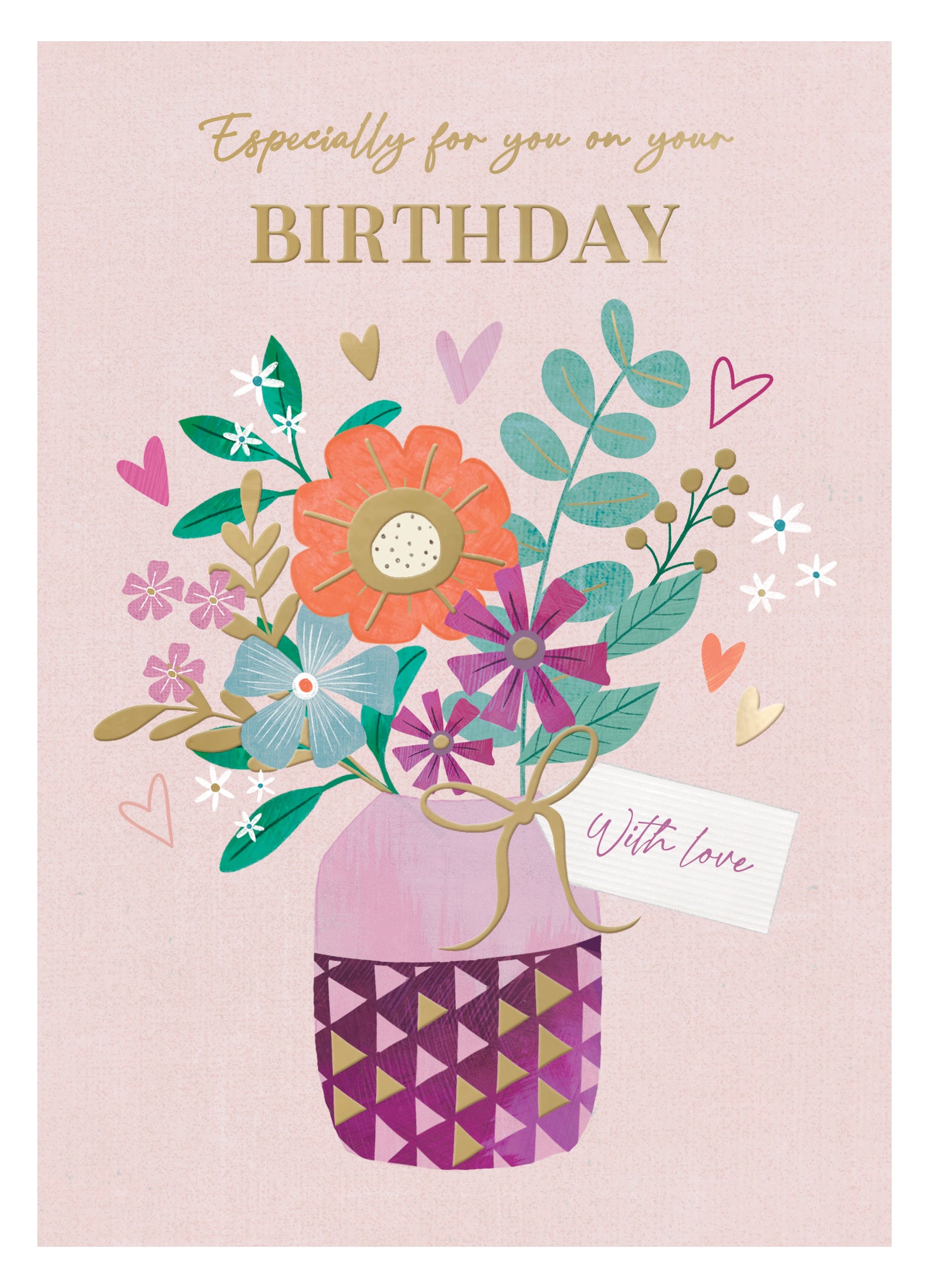 For You On Your Birthday Pretty Purple Posies! Contemporary Birthday Card