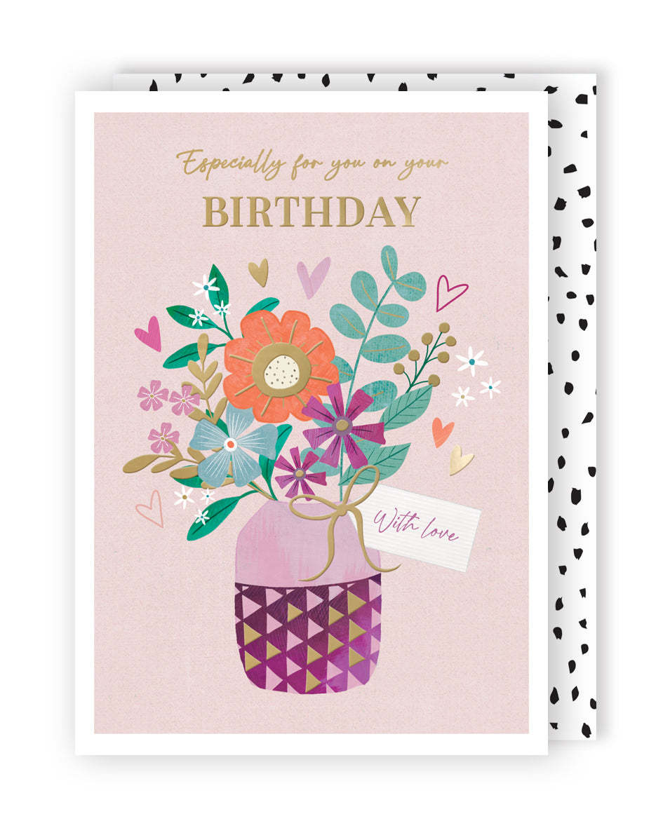 For You On Your Birthday Pretty Purple Posies! Contemporary Birthday Card