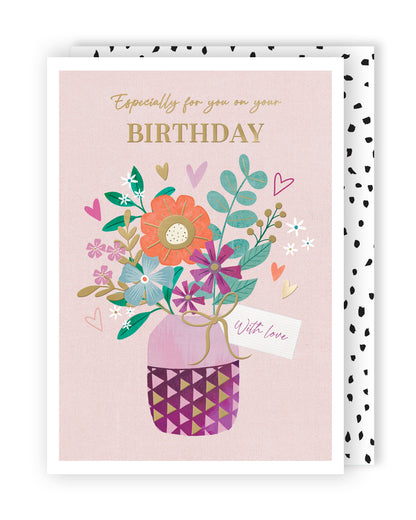 For You On Your Birthday Pretty Purple Posies! Contemporary Birthday Card