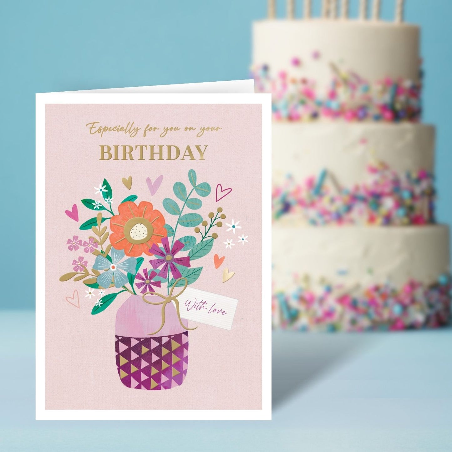 For You On Your Birthday Pretty Purple Posies! Contemporary Birthday Card