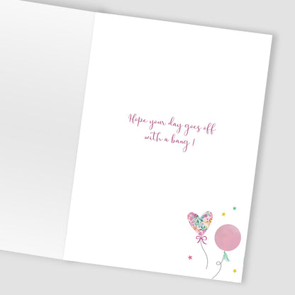Time To Celebrate Happy Birthday Pink Party Poppers! Contemporary Birthday Card
