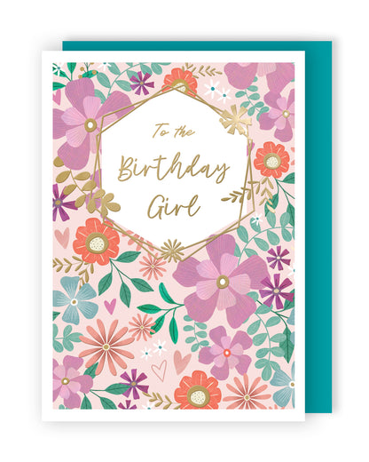To The Birthday Girl Pretty Petals! Contemporary Birthday Card