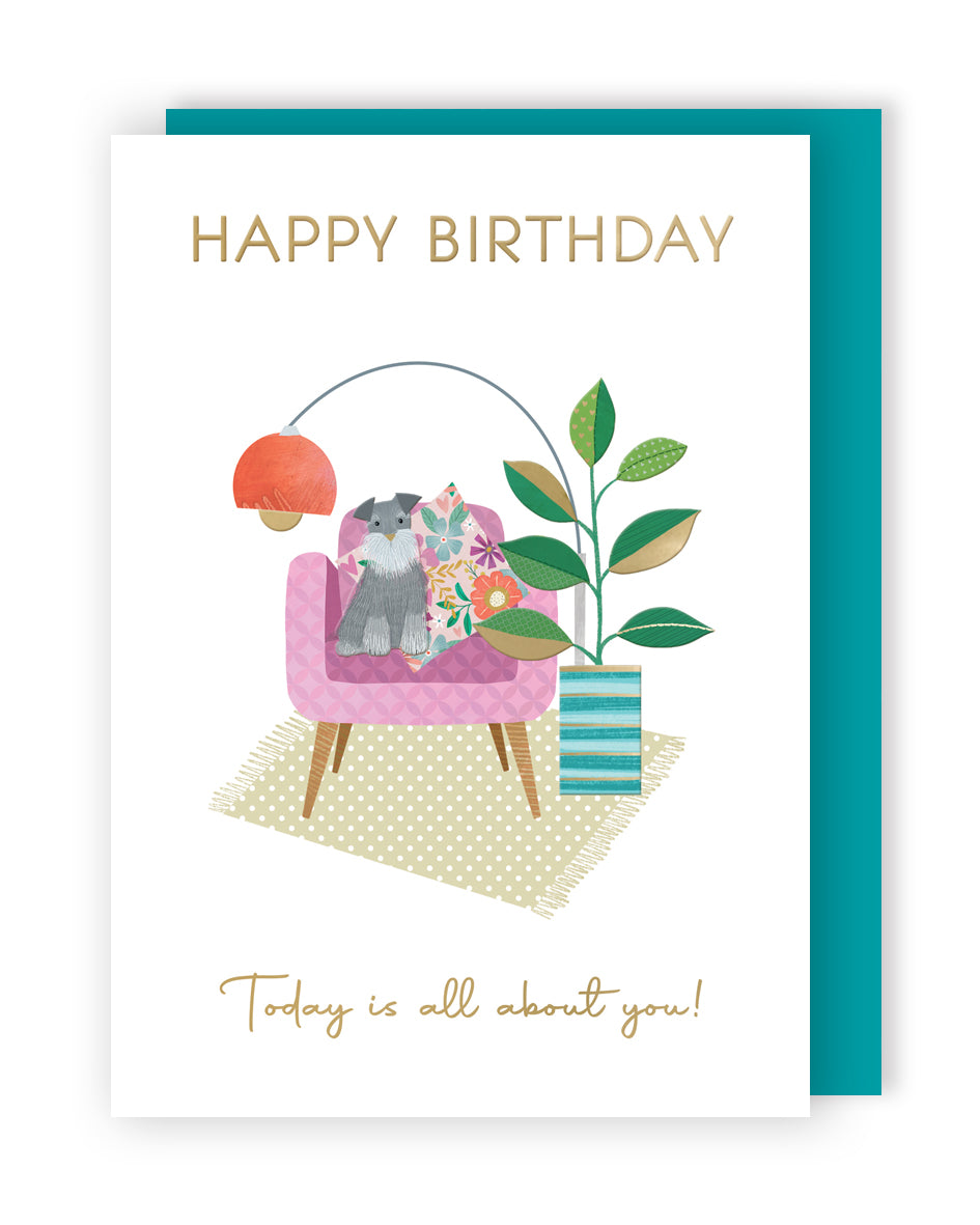 Today Is All About You Paw-Some Pooch Contemporary Birthday Card