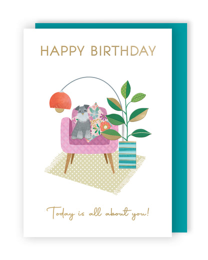 Today Is All About You Paw-Some Pooch Contemporary Birthday Card