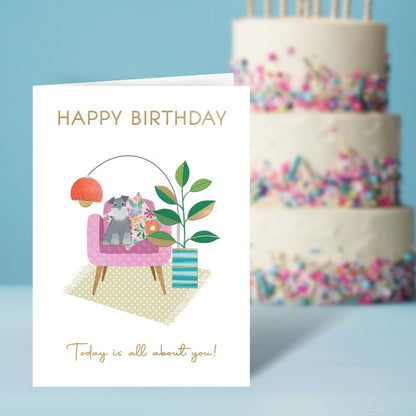 Today Is All About You Paw-Some Pooch Contemporary Birthday Card