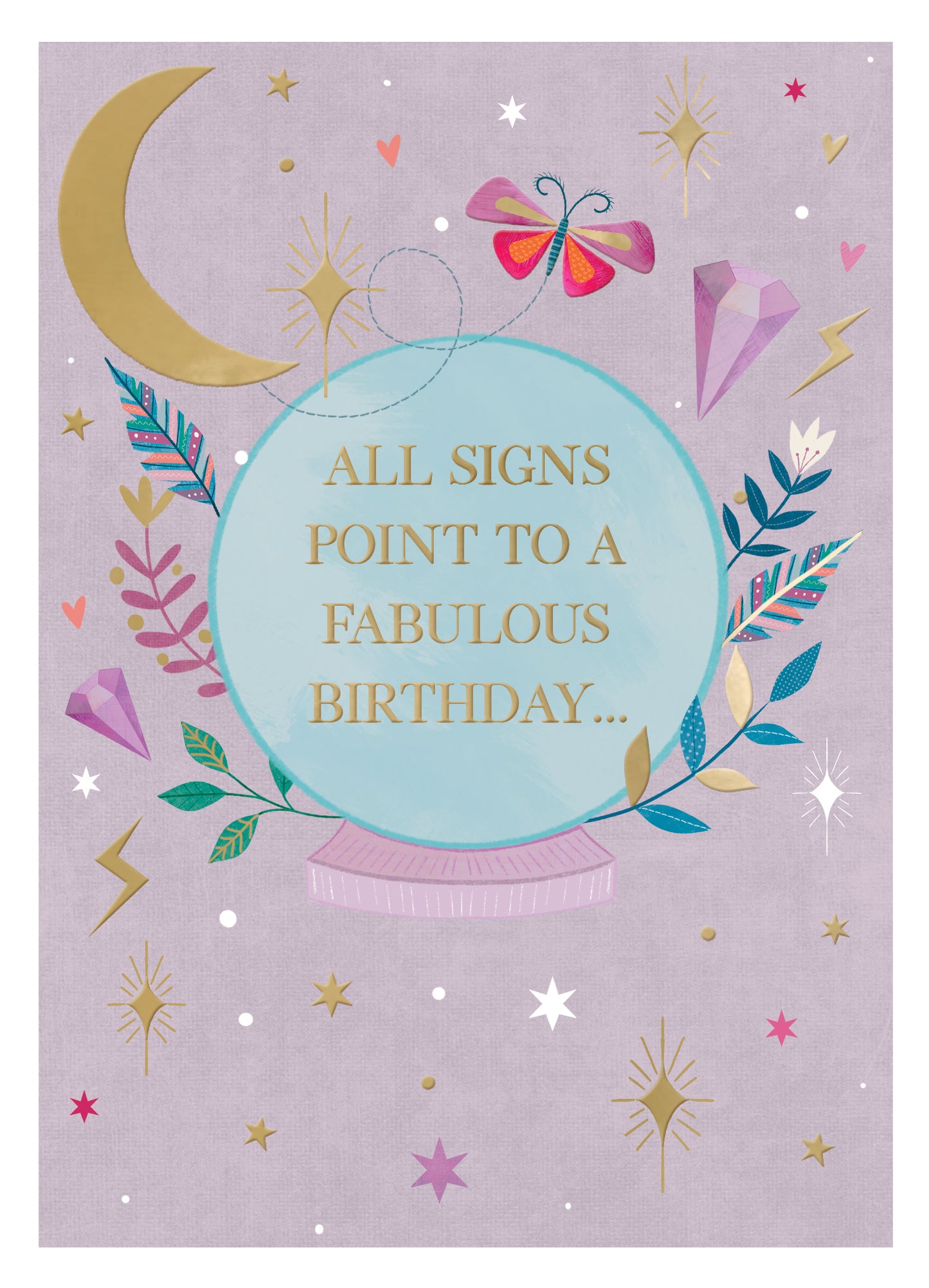 Signs Point To A Fabulous Birthday Magic Moon  Contemporary Birthday Card