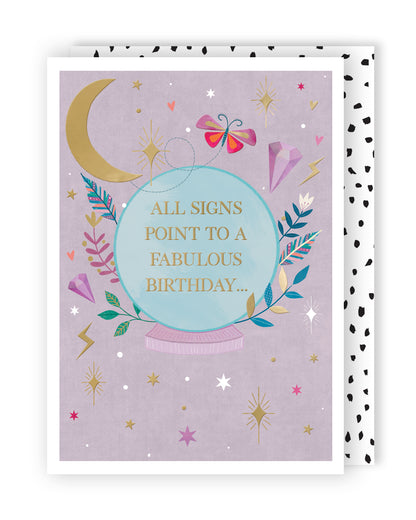 Signs Point To A Fabulous Birthday Magic Moon  Contemporary Birthday Card