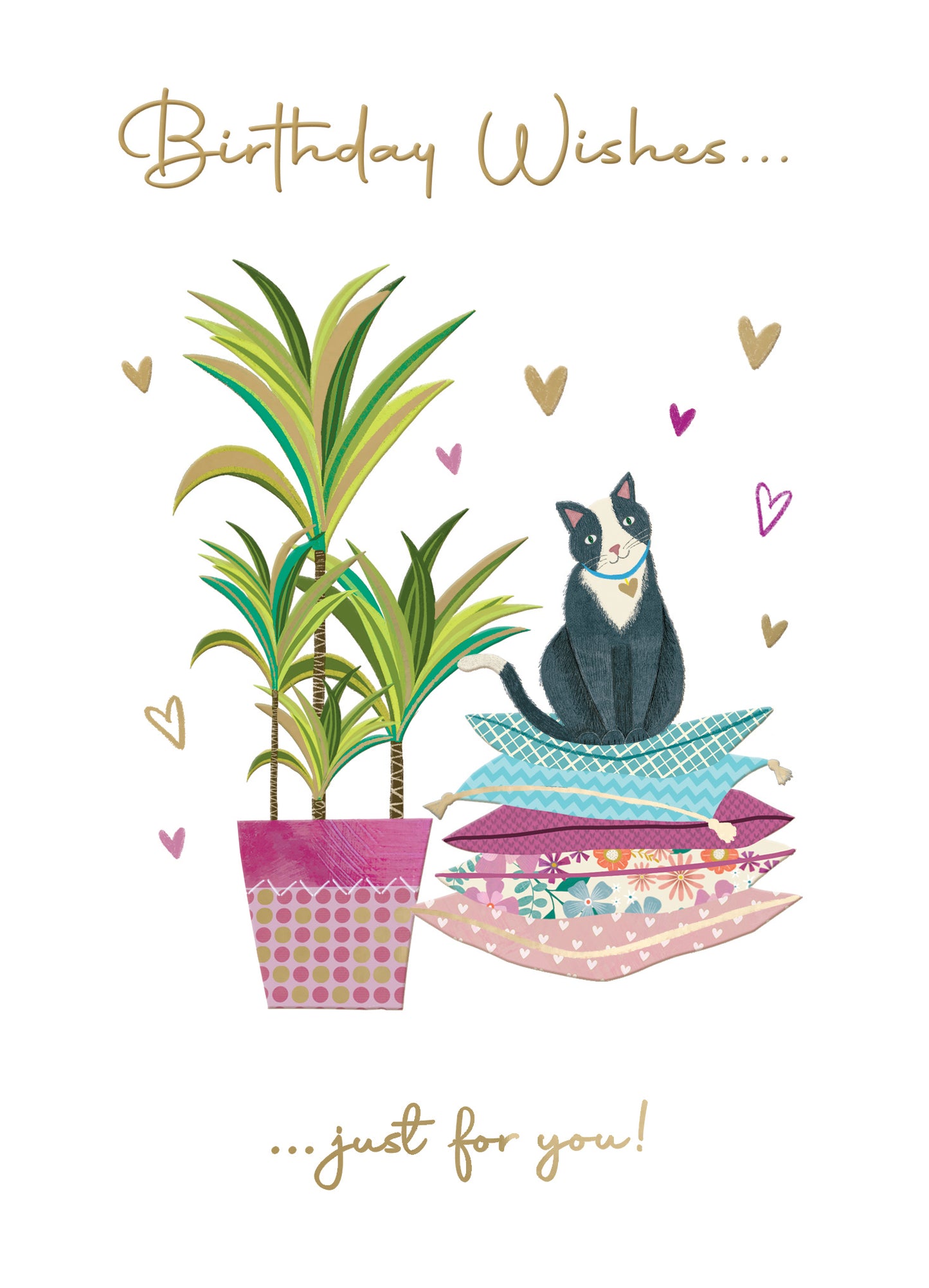 Birthday Wishes Purrfectly Cozy! Cat Contemporary Birthday Card