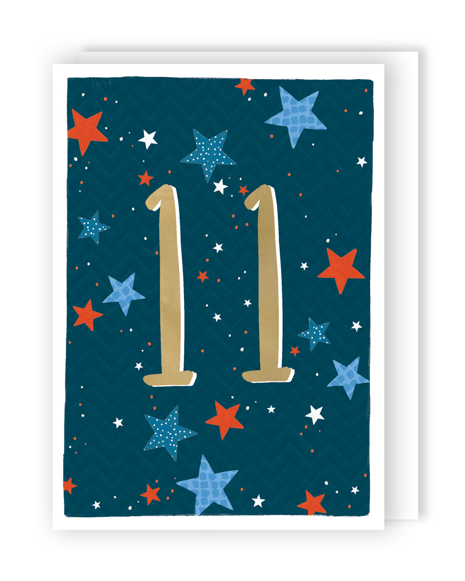 Age 11 Birthday Boy 11th Eleven-Tastic! Contemporary Birthday Card
