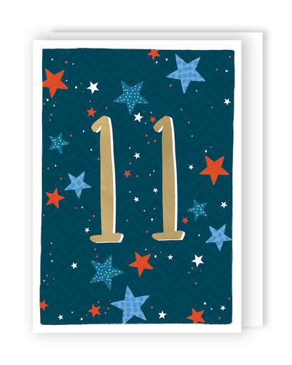 Age 11 Birthday Boy 11th Eleven-Tastic! Contemporary Birthday Card