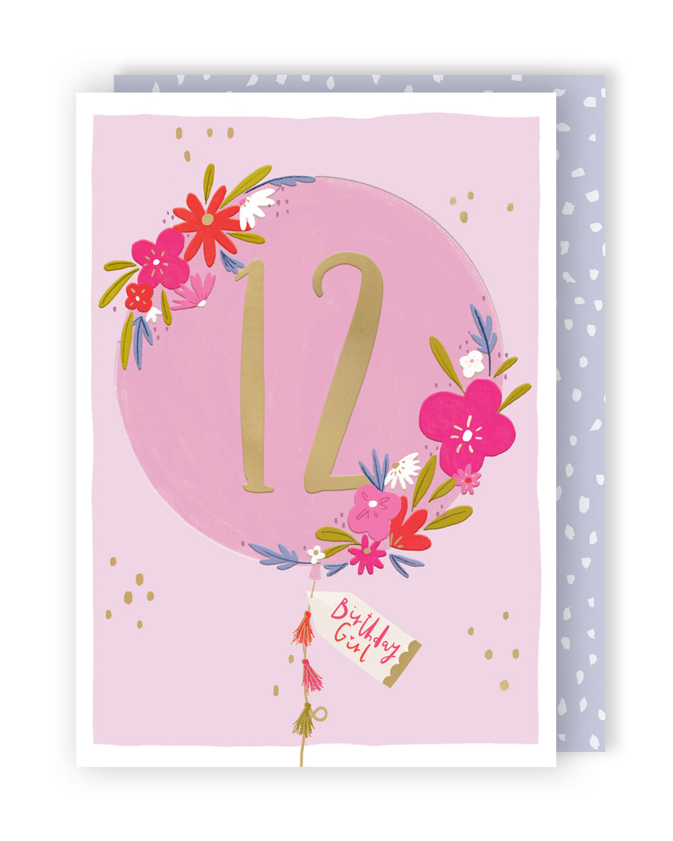 Age 12 Birthday Girl 12th Happy Bloomin' Birthday! Contemporary