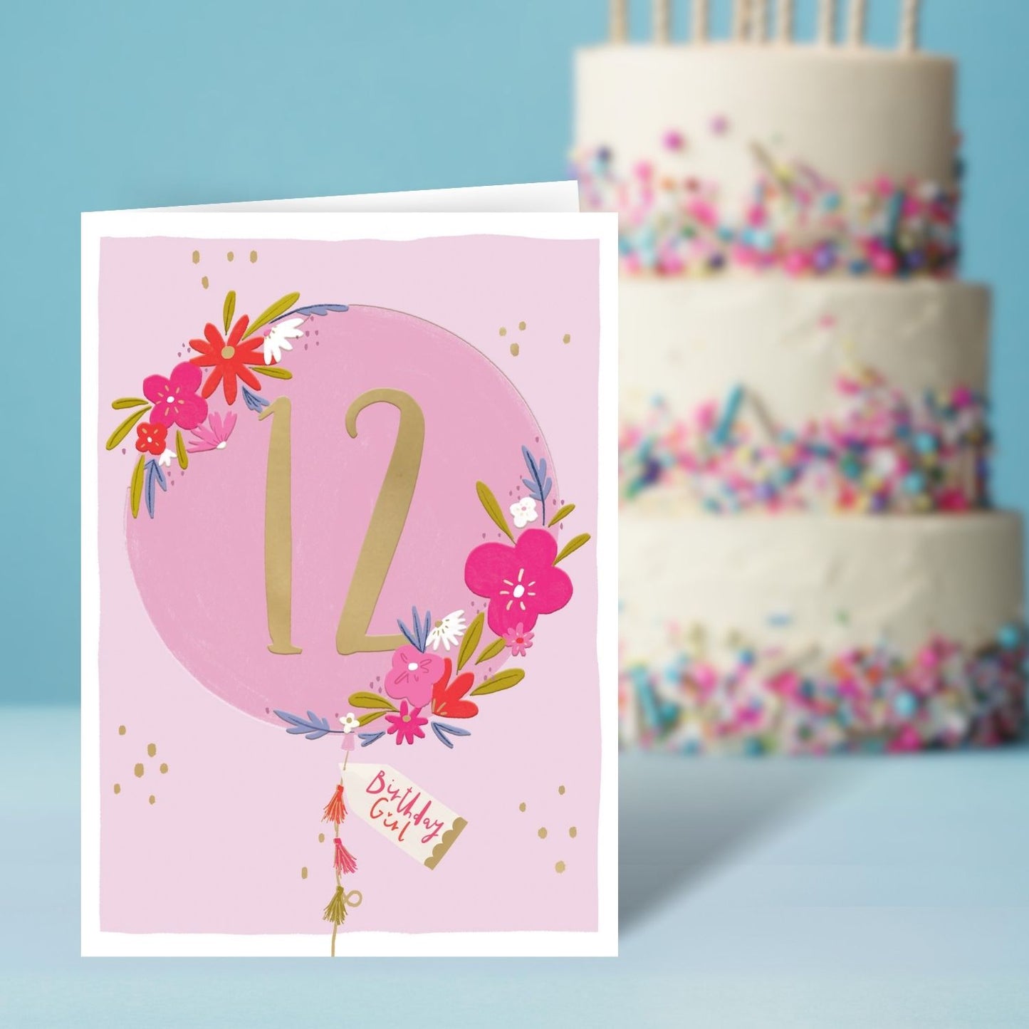 Age 12 Birthday Girl 12th Happy Bloomin' Birthday! Contemporary Birthday Card