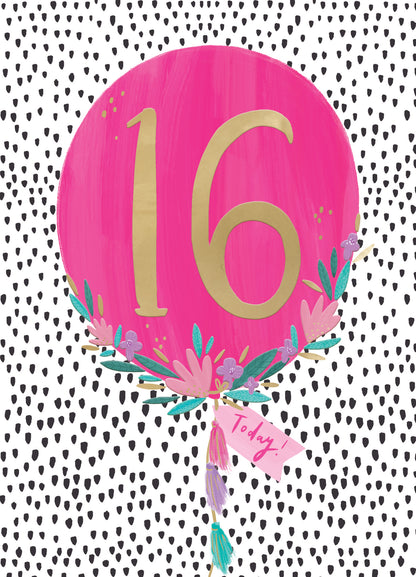 Age 16 Birthday Girl 16th Sweet Sixteen Blossoms! Contemporary Birthday Card
