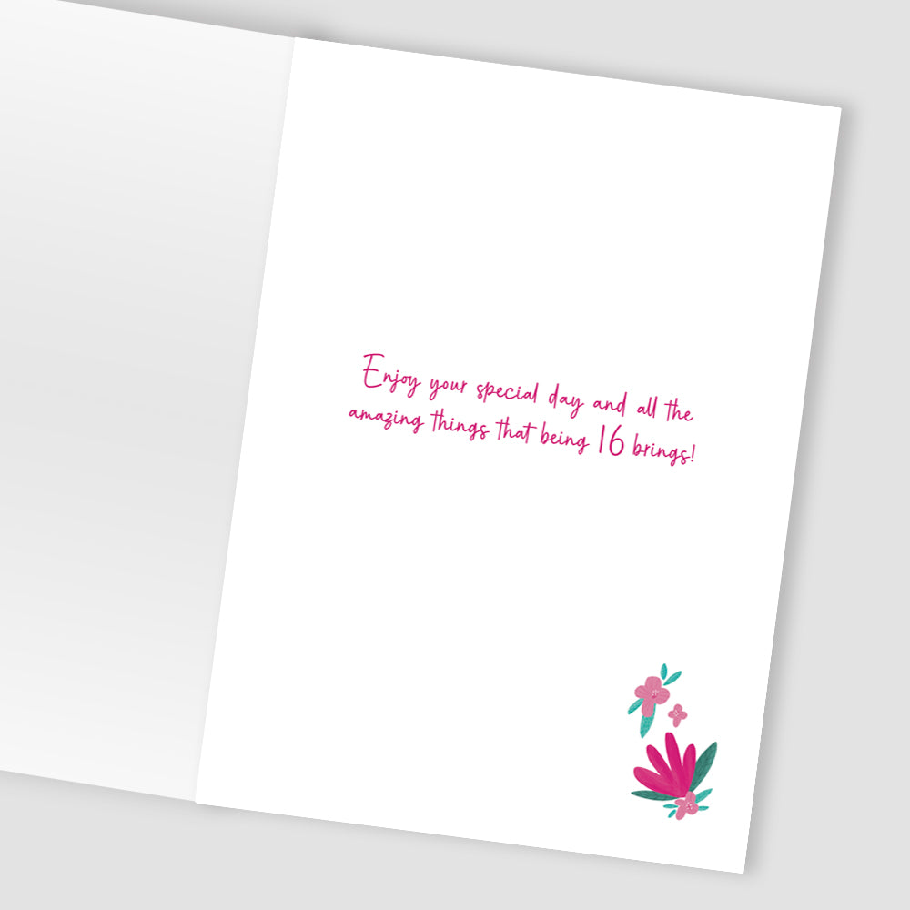 Age 16 Birthday Girl 16th Sweet Sixteen Blossoms! Contemporary Birthday Card