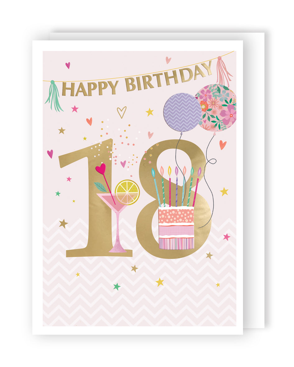 Age 18 Birthday Girl 18th Sweet Celebrations! Contemporary Birthday Card