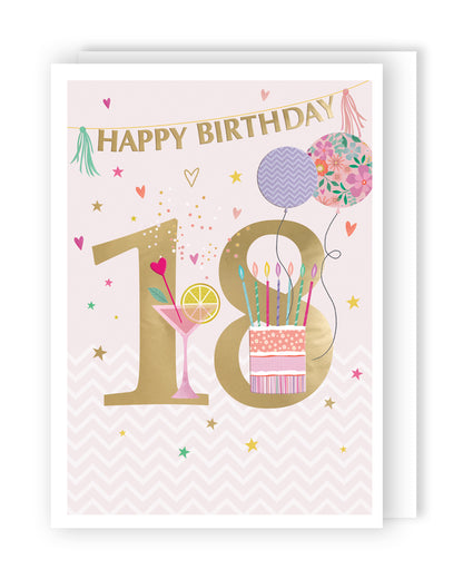 Age 18 Birthday Girl 18th Sweet Celebrations! Contemporary Birthday Card