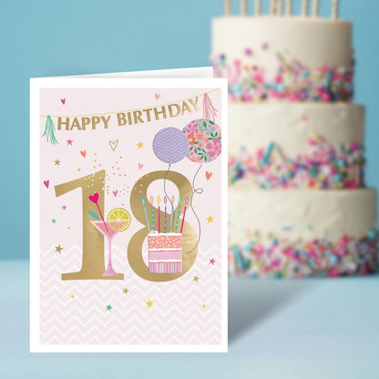 Age 18 Birthday Girl 18th Sweet Celebrations! Contemporary Birthday Card