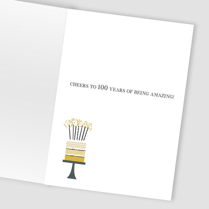 100 What A Milestone 100th Happy Century! Contemporary Birthday Card