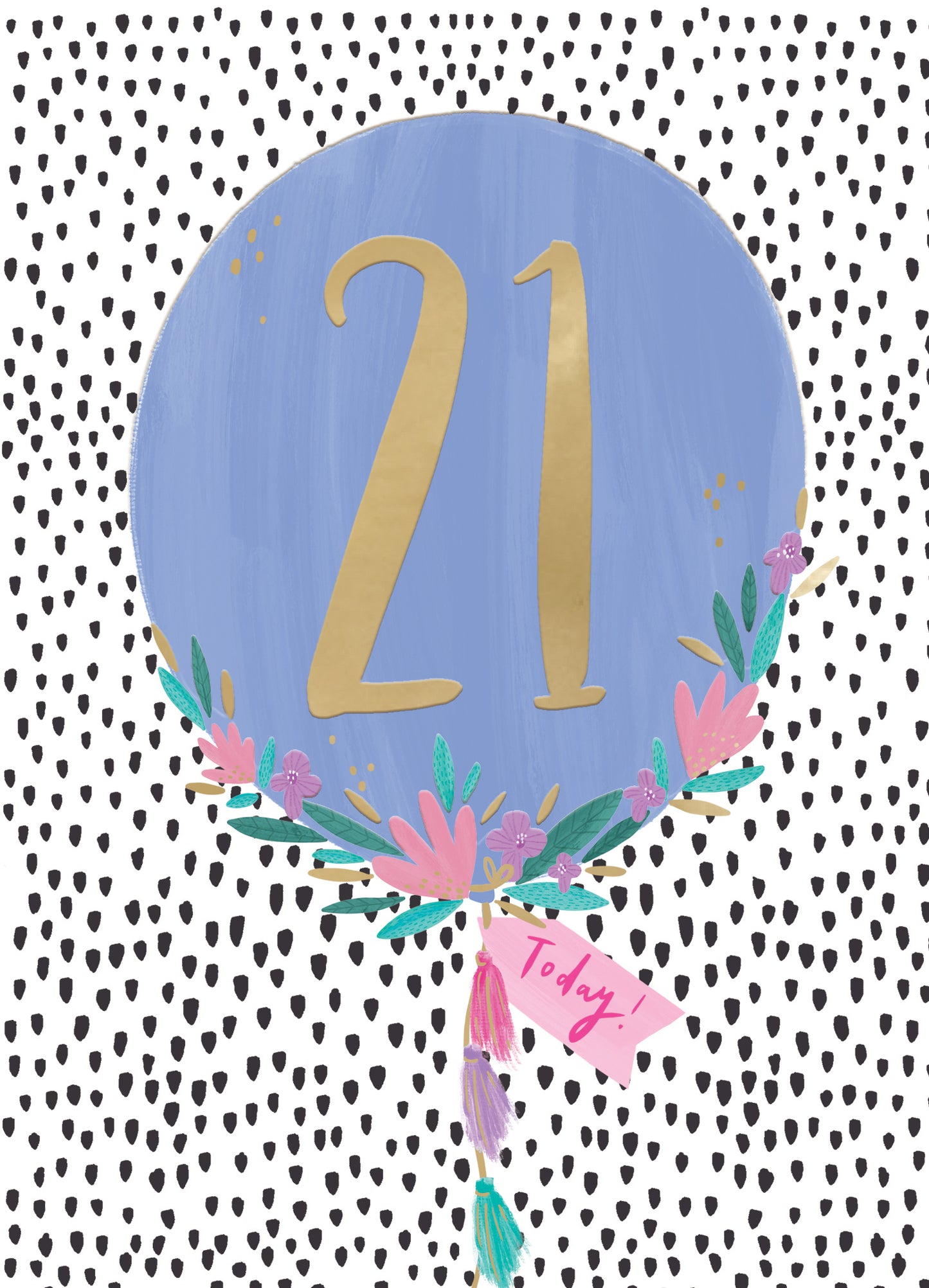 21st Birthday 21 Today For Her Fun-Filled Twenty-One! Contemporary Birthday Card