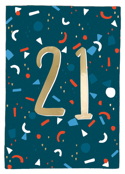 21st Birthday For Him Shine, Celebrate, Fun! Contemporary Birthday Card