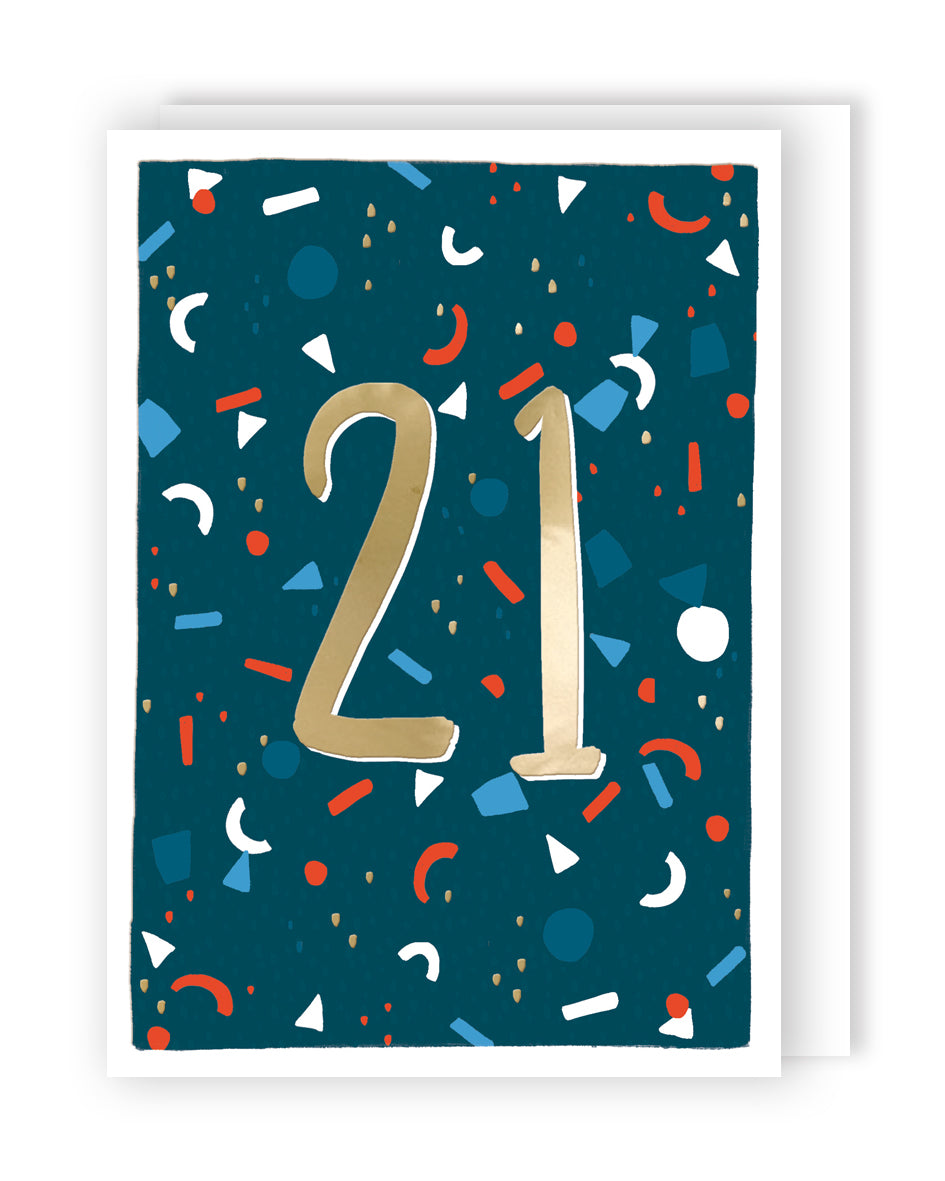 21st Birthday For Him Shine, Celebrate, Fun! Contemporary Birthday Card