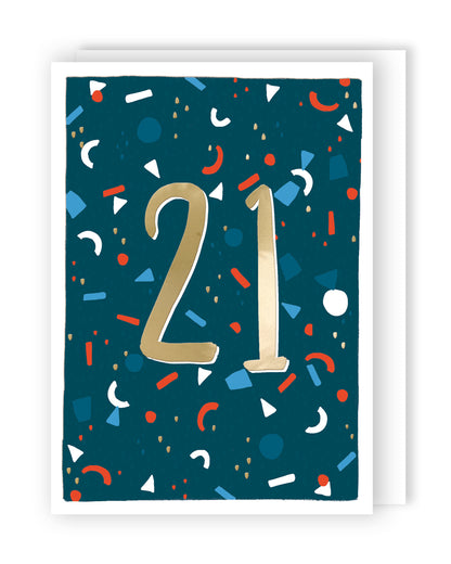 21st Birthday For Him Shine, Celebrate, Fun! Contemporary Birthday Card