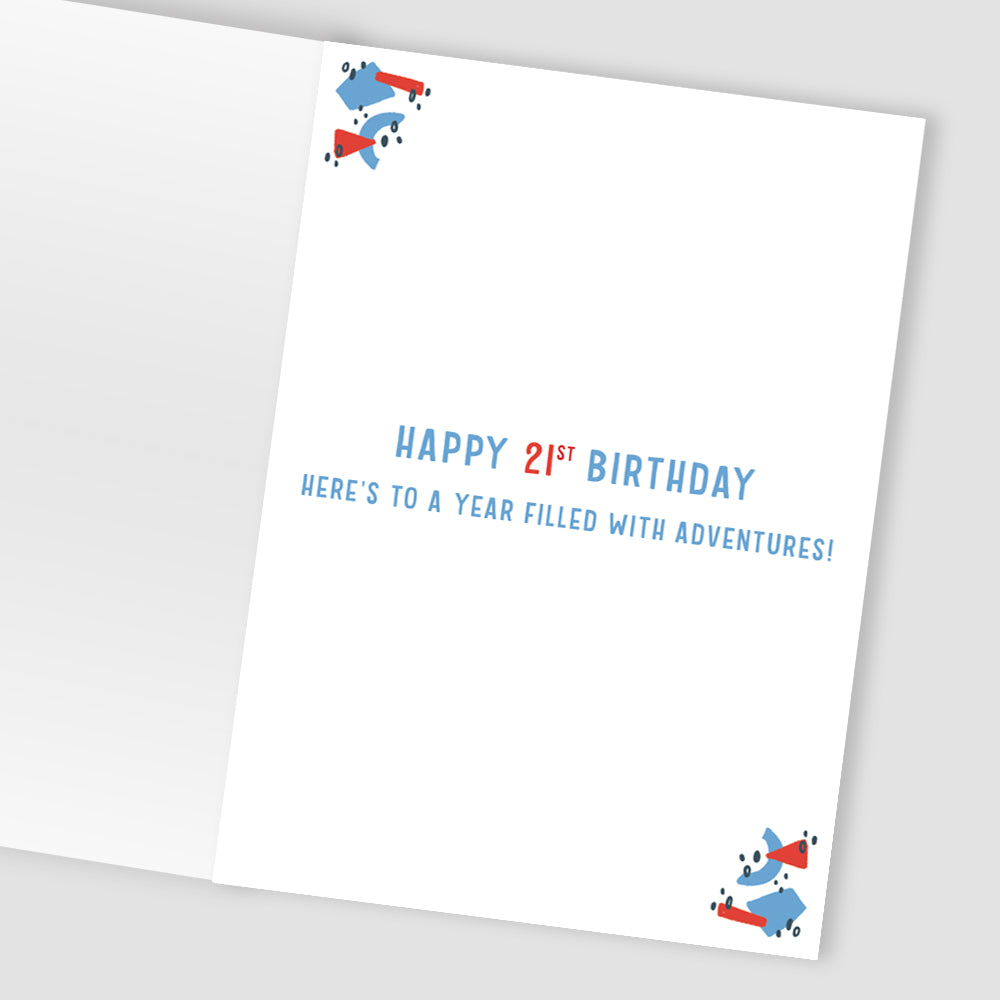 21st Birthday For Him Shine, Celebrate, Fun! Contemporary Birthday Card