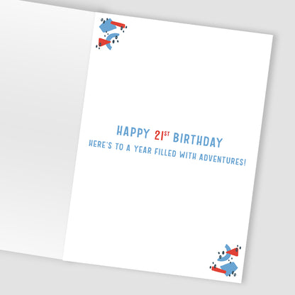 21st Birthday For Him Shine, Celebrate, Fun! Contemporary Birthday Card