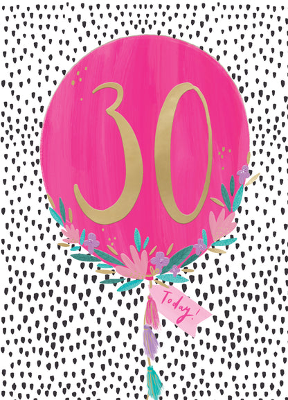 30th Birthday 30 Today For Her Fun Fiesta Fête! Contemporary Birthday Card