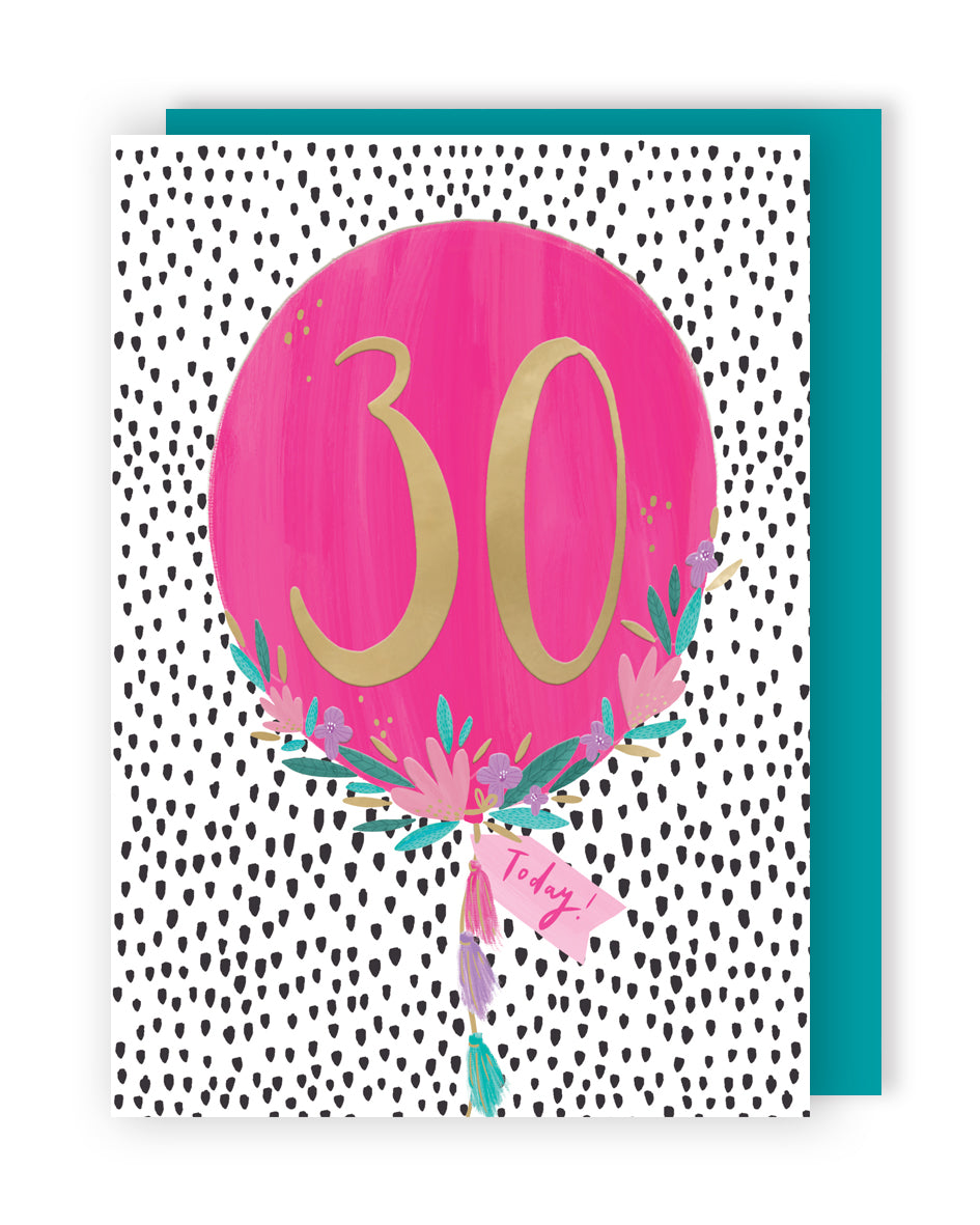 30th Birthday 30 Today For Her Fun Fiesta Fête! Contemporary Birthday Card