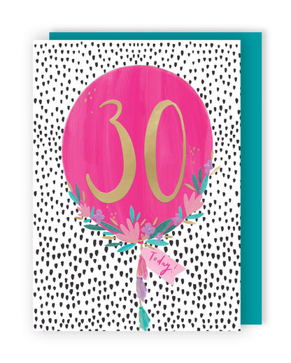 30th Birthday 30 Today For Her Fun Fiesta Fête! Contemporary Birthday Card
