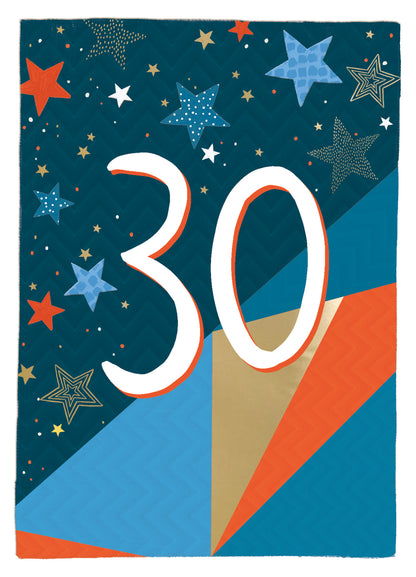 30th Birthday For Him Fun And Funky! Contemporary Birthday Card