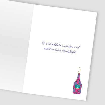 On Your 40th For Her Bubbly Blooms Contemporary Birthday Card