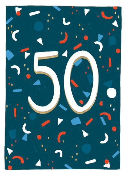 50th Birthday For Him Fifty-Tastic Fun! Contemporary Birthday Card