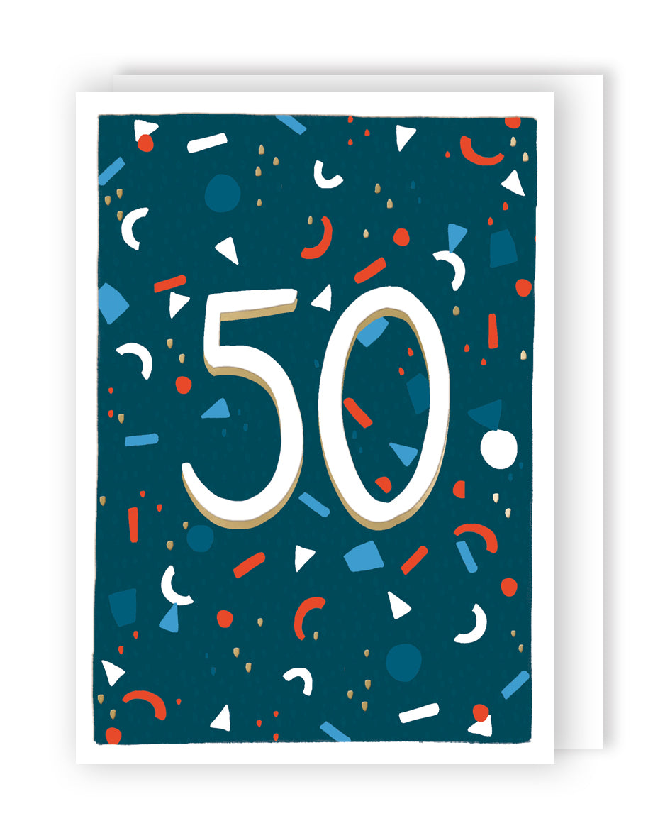 50th Birthday For Him Fifty-Tastic Fun! Contemporary Birthday Card ...