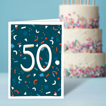 50th Birthday For Him Fifty-Tastic Fun! Contemporary Birthday Card