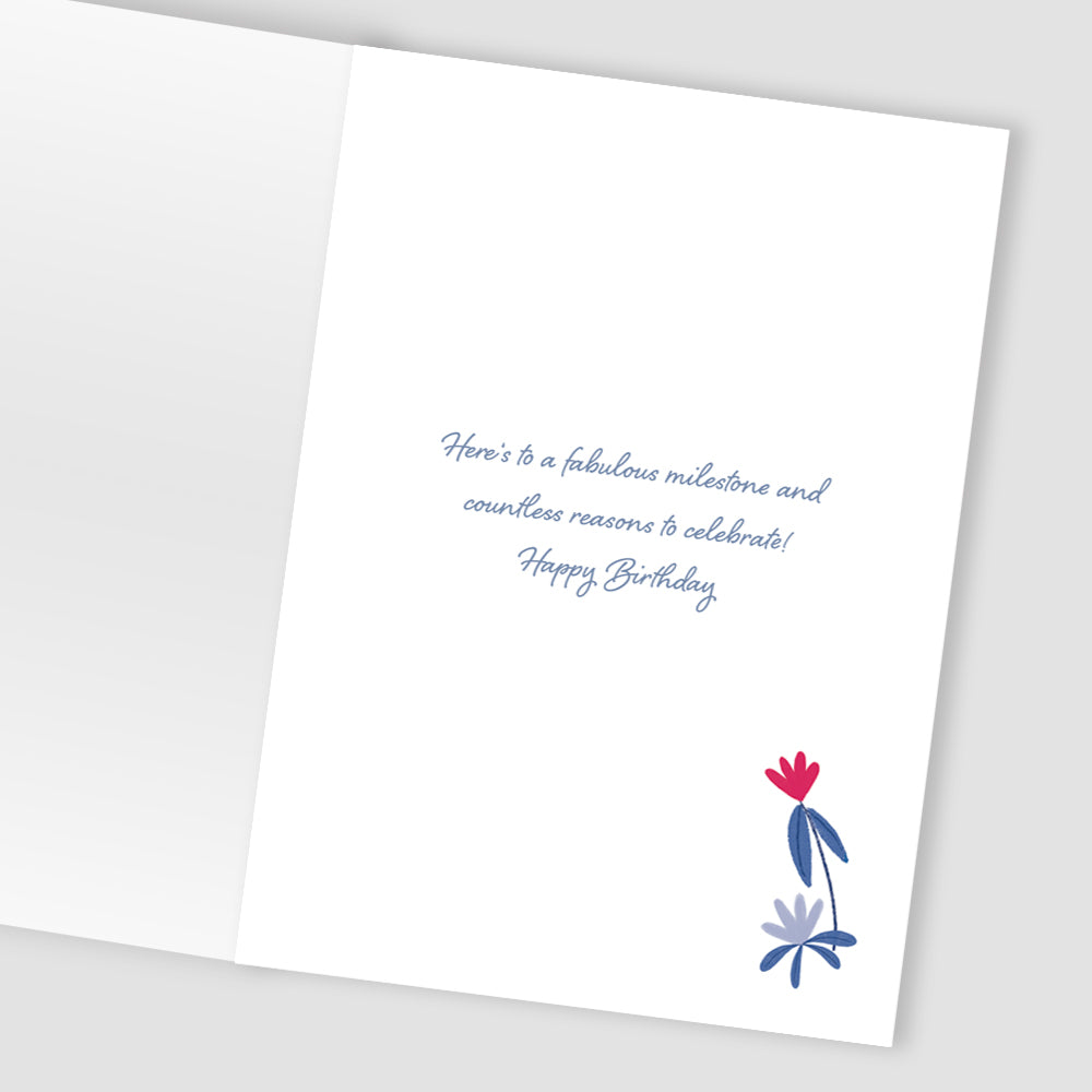 60th Birthday For Her Bubbly Blossoms! Contemporary Birthday Card