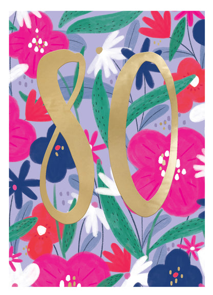 80th Birthday For Her Sparkly, Fun, Forever! Contemporary Birthday Card