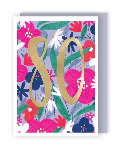 80th Birthday For Her Sparkly, Fun, Forever! Contemporary Birthday Card