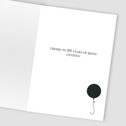 80th Birthday For Him Shine, Celebrate, Fun! Contemporary Birthday Card